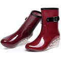 2020 New Fashion Design Wholesale Red High Heel  Rain silicone Boots for Women